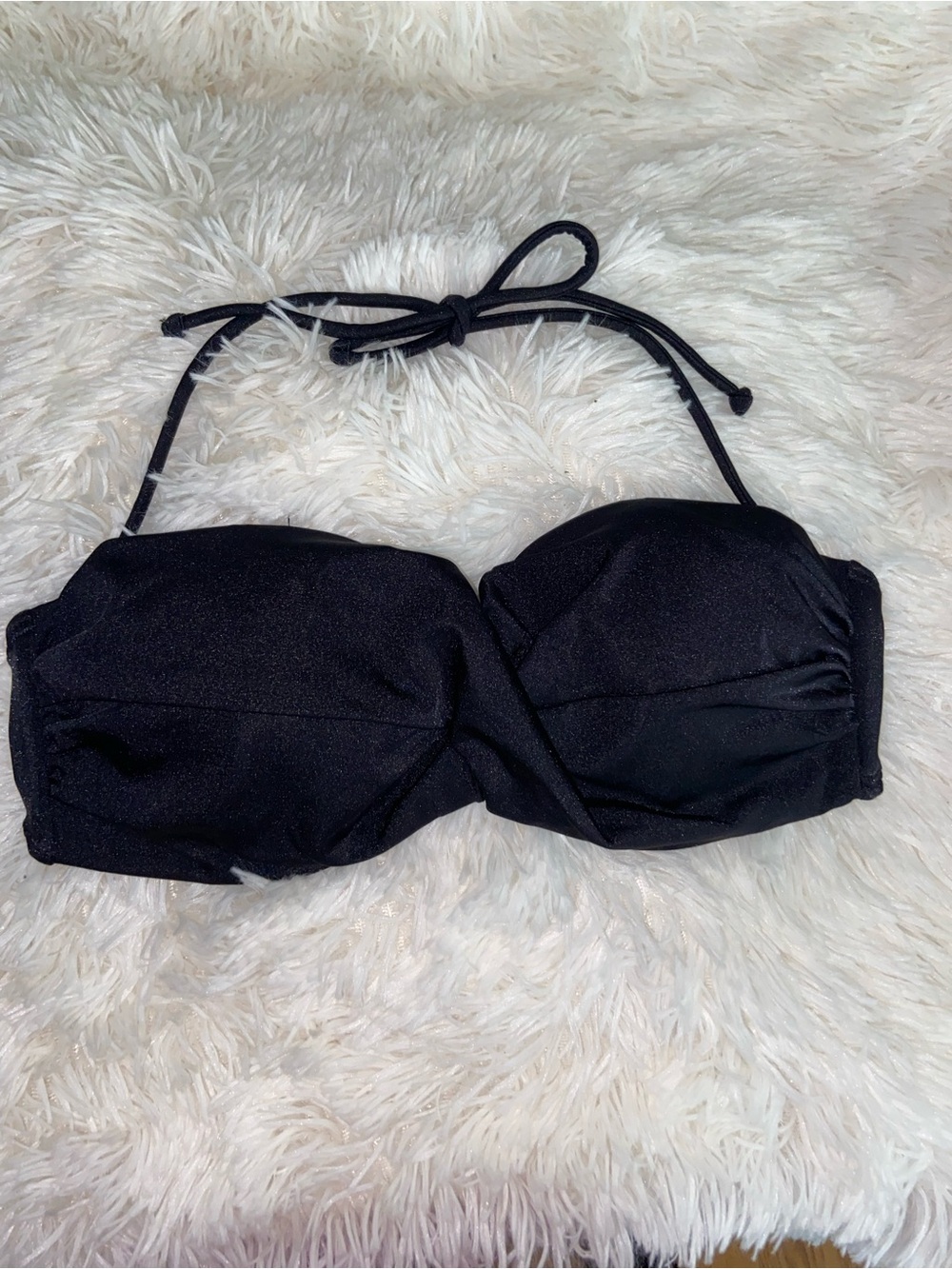 Victoria's Secret Black Bandeau Bikini Top with Removable Halter
